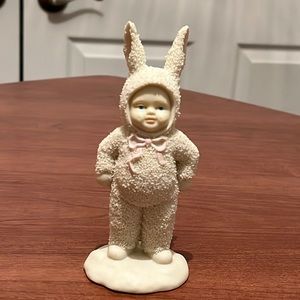 Snowbunnies bisque porcelain figurines, “Iv’e Got A Surprise”